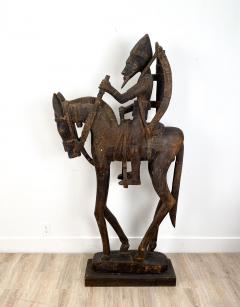 Circa 1980 Wood Carving of a Horse and Rider Africa - 2079730