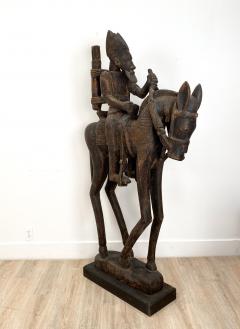 Circa 1980 Wood Carving of a Horse and Rider Africa - 2079732