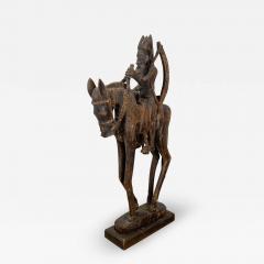 Circa 1980 Wood Carving of a Horse and Rider Africa - 2081191