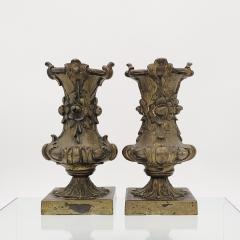 Circa 19th Century Brass Vases with Zinc Liners A Pair - 2314134