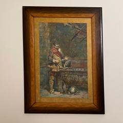 Circa 19th Century Watercolor of a Squire Italy - 2100564