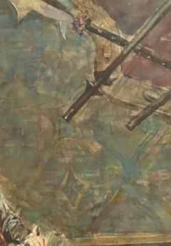 Circa 19th Century Watercolor of a Squire Italy - 2100566