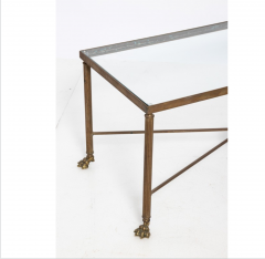 Circa 20th century Brass cocktail table with claw feet and new glass top - 1254716