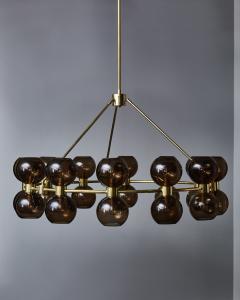 Circular Brass Chandelier with Glass Globes - 2555267