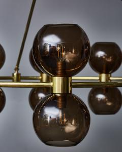 Circular Brass Chandelier with Glass Globes - 2555268