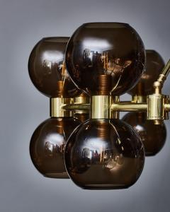Circular Brass Chandelier with Glass Globes - 4730819