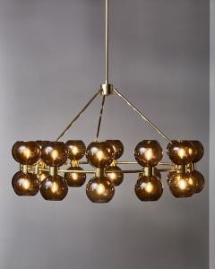 Circular Brass Chandelier with Glass Globes - 4730822