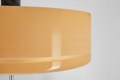 Circular Glass Ceiling Light with Chromed Metal and Ebonised Wood Europe 1930s - 4138236