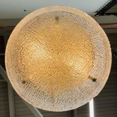 Circular Mid Century Modern Flushmount Chandelier Pendant Glass and Bronze - 3166171