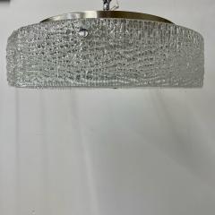 Circular Mid Century Modern Flushmount Chandelier Pendant Glass and Bronze - 3166172