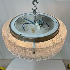 Circular Mid Century Modern Flushmount Chandelier Pendant Glass and Bronze - 3166177