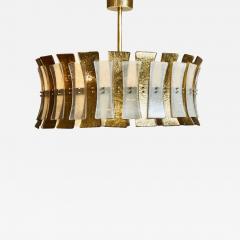 Circular Murano Glass Chandelier with Gold Accents - 2532472