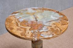 Circular Onyx Side Table with Pedestal Base Italy 1960s - 3915353