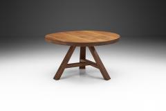 Circular Wood Coffee Table with Tripod Legs Europe ca 1950s - 2719167
