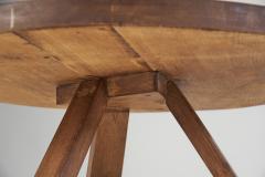 Circular Wood Coffee Table with Tripod Legs Europe ca 1950s - 2719175