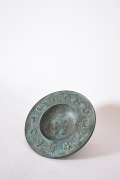 Circular neoclassical bronze plate 1940s  - 4689371