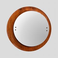 Circular teak plywood frame mirror by Stilcasa - 4093243