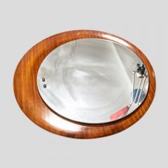 Circular teak plywood frame mirror by Stilcasa - 4093252