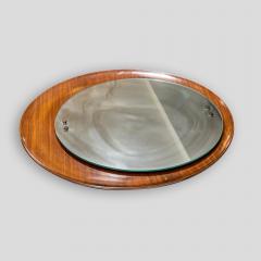 Circular teak plywood frame mirror by Stilcasa - 4093253
