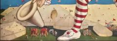 Circus Poster by Ringling Bros circa 1971 Clown Standing over Tents  - 3142258