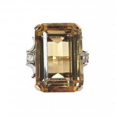 Citrine Cocktail Ring Circa 1950s - 170954