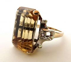 Citrine Cocktail Ring Circa 1950s - 83086