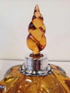 Citrine Colored Crystal and Sterling Perfume Bottles - 1367651