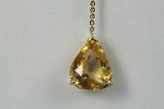 Citrine Drop Necklace on 18 Karat Yellow Gold 7 25 Carats - 3449005