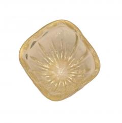 Citrine Yellow Murano Rigadon Glass Bowl - 4254371