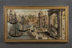 Cityscape almost certainly depicting a rare image of the Colossus of Rhodes - 4756506