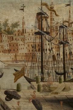 Cityscape almost certainly depicting a rare image of the Colossus of Rhodes - 4756508