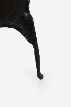 Claire McCarthy Falkenstein Brutalist Tripod Floor Sculpture c 1955 Blackened Steel Orange Crystal - 4480034