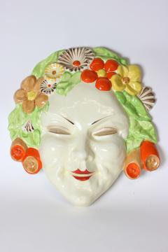 Clarice Cliff Clarice Cliff bizarre Art Deco mask of Flora England - 1244030