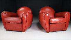 Classic 1960s French Red Leather Club Chair - 2540384