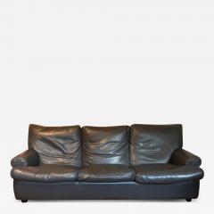 Classic French Art Deco 1930 Style Leather Club Sofa Couch - 2378940