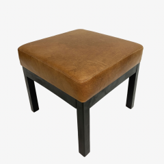 Classic Low Stools in Brown Leather Pair - 3457754