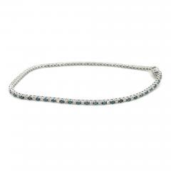 Classic Riviera Natural Blue White Diamond Box Tennis Bracelet - 3631979