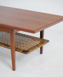 Classic Scandinavian Modern Teak Caned Coffee Table - 4086974