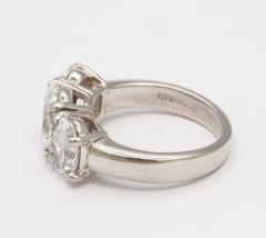 Classic Vintage Three Stone Platinum Diamond Ring - 349122