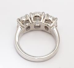 Classic Vintage Three Stone Platinum Diamond Ring - 349123