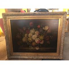 Classical Flower Vase Still Life Painting Oil on Canvas After Rodger Godchaux - 2873003