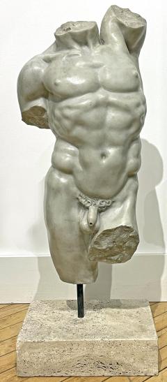 Classical Marble Sculpture of a Nude Male Torso early 20th Century  - 3977380