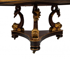 Classical Regency Center Table with Triple Gilt Carved Dolphin Base - 3735568