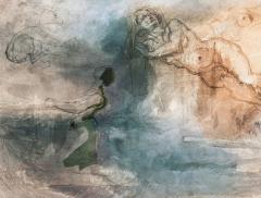 Classical Style Sketches Collage with Subdued Hues in Simple Frame - 4654052