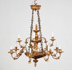 Classical Two Tier Carved and Gilt Chandelier - 3795038