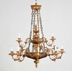 Classical Two Tier Carved and Gilt Chandelier - 3795039