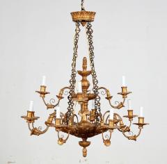 Classical Two Tier Carved and Gilt Chandelier - 3795041