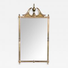 Classically inspired Chippendale Style Brass Mirror with Broken Arch Pediment - 1829321