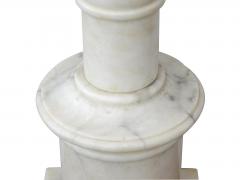 Classically inspired Italian 1950s Carrara Marble Columnar Lamp - 1977027