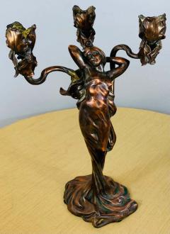 Claude Bonnefond Claude Bonnefond Art Nouveau Woman Candlestick or Statue a Pair - 2888929